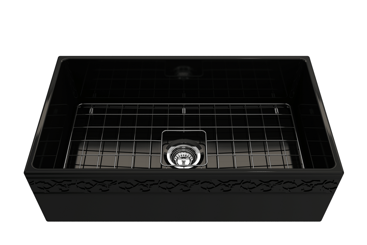 Vigneto Apron Front Fireclay 33" Single Bowl Kitchen Sink in Black