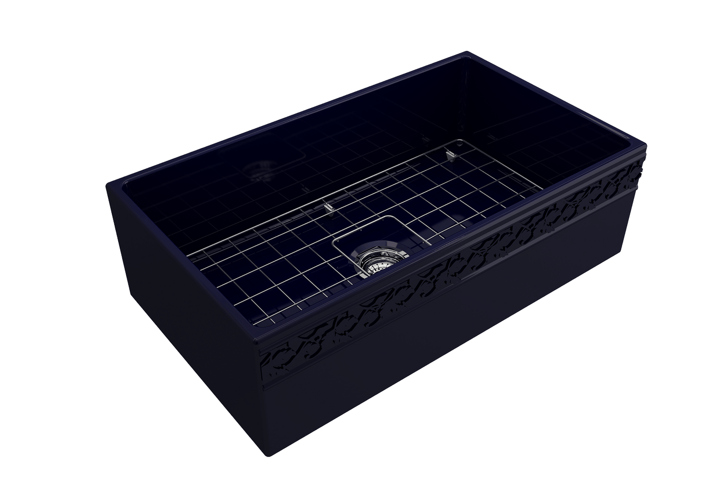 Vigneto Apron Front Fireclay 33" Single Bowl Kitchen Sink in Sapphire Blue