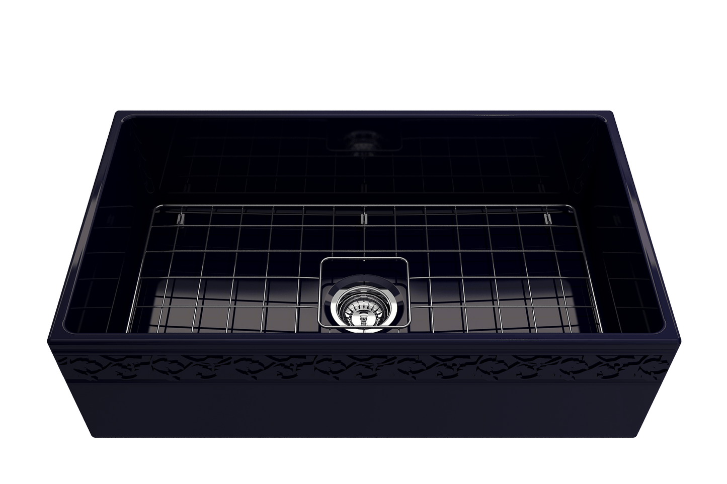 Vigneto Apron Front Fireclay 33" Single Bowl Kitchen Sink in Sapphire Blue
