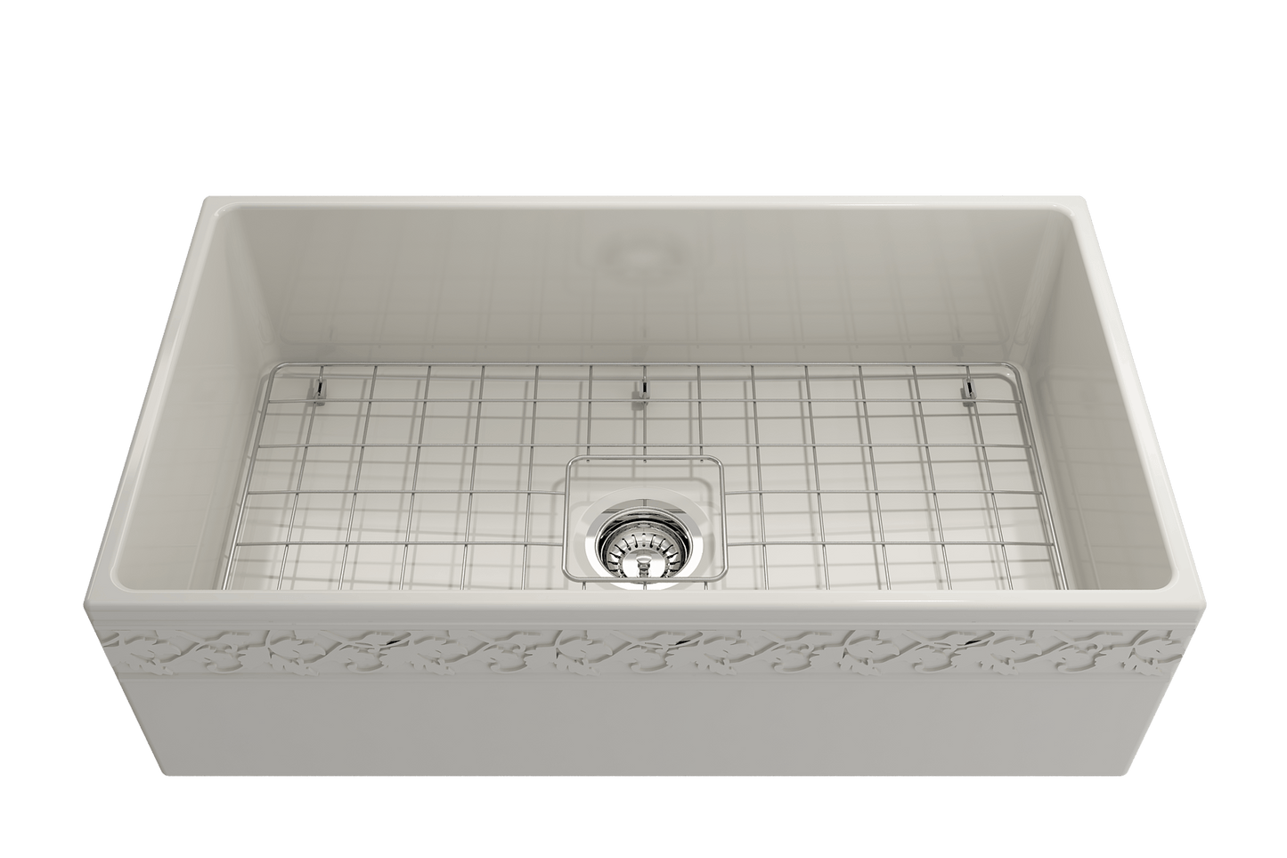 Vigneto Apron Front Fireclay 33" Single Bowl Kitchen Sink in Biscuit