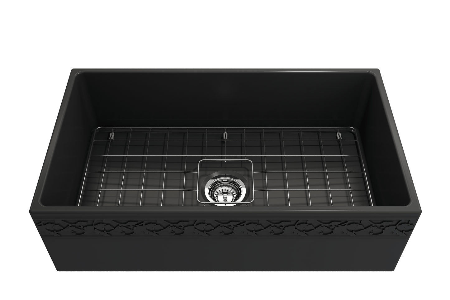 Vigneto Apron Front Fireclay 33" Single Bowl Kitchen Sink in Matte Dark Gray