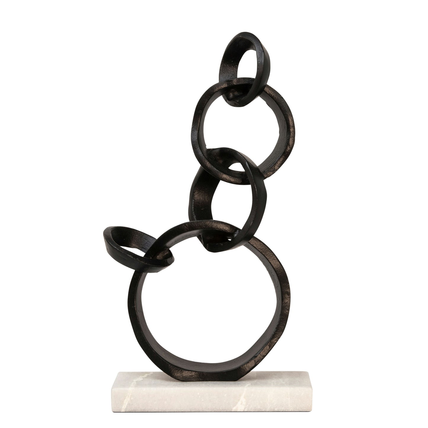 Linked Black Rings On Marble Base