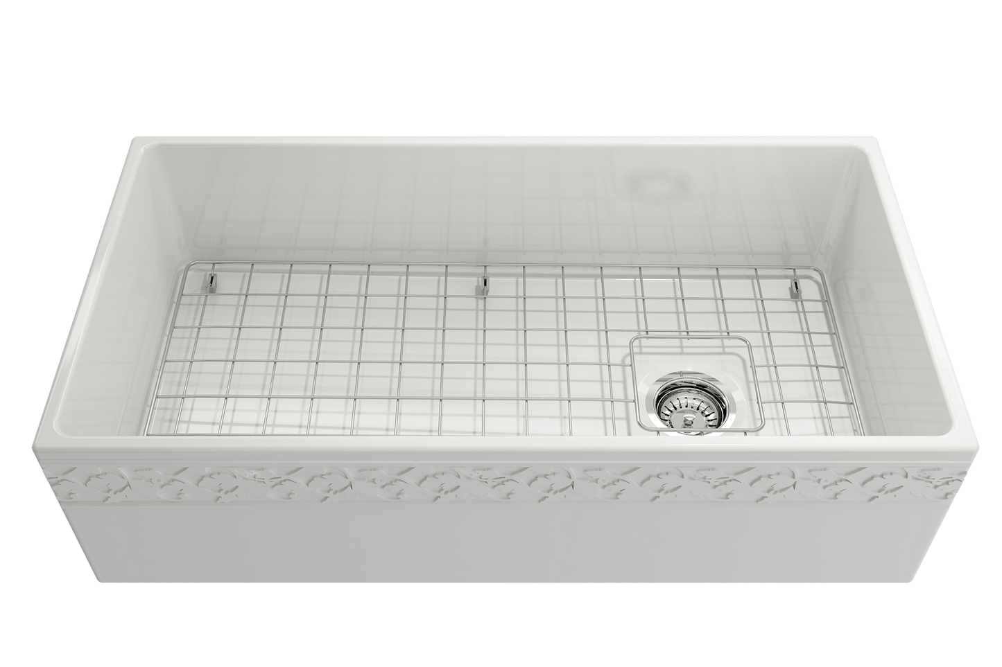 Vigneto Apron Front Fireclay 36" Single Bowl Kitchen Sink in White