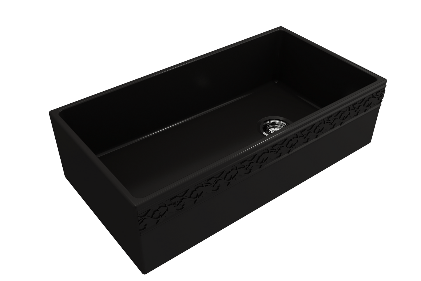 Vigneto Apron Front Fireclay 36" Single Bowl Kitchen Sink in Matte Black