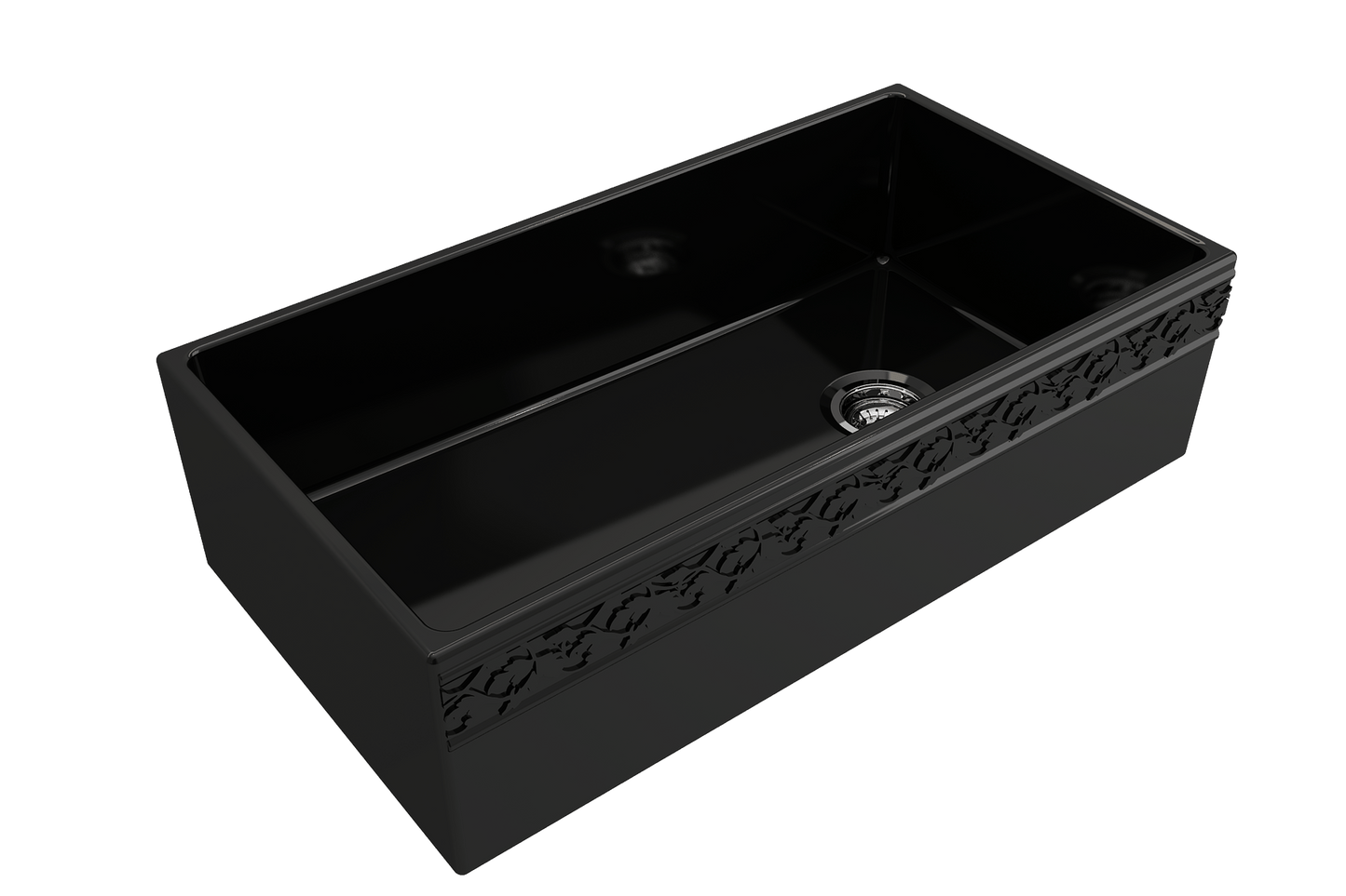 Vigneto Apron Front Fireclay 36" Single Bowl Kitchen Sink in Black