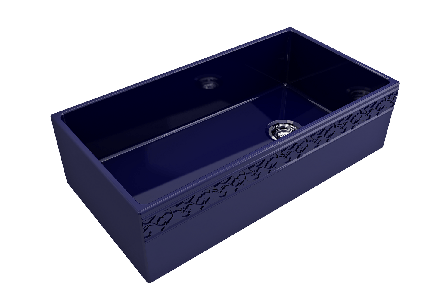 Vigneto Apron Front Fireclay 36" Single Bowl Kitchen Sink in Sapphire Blue