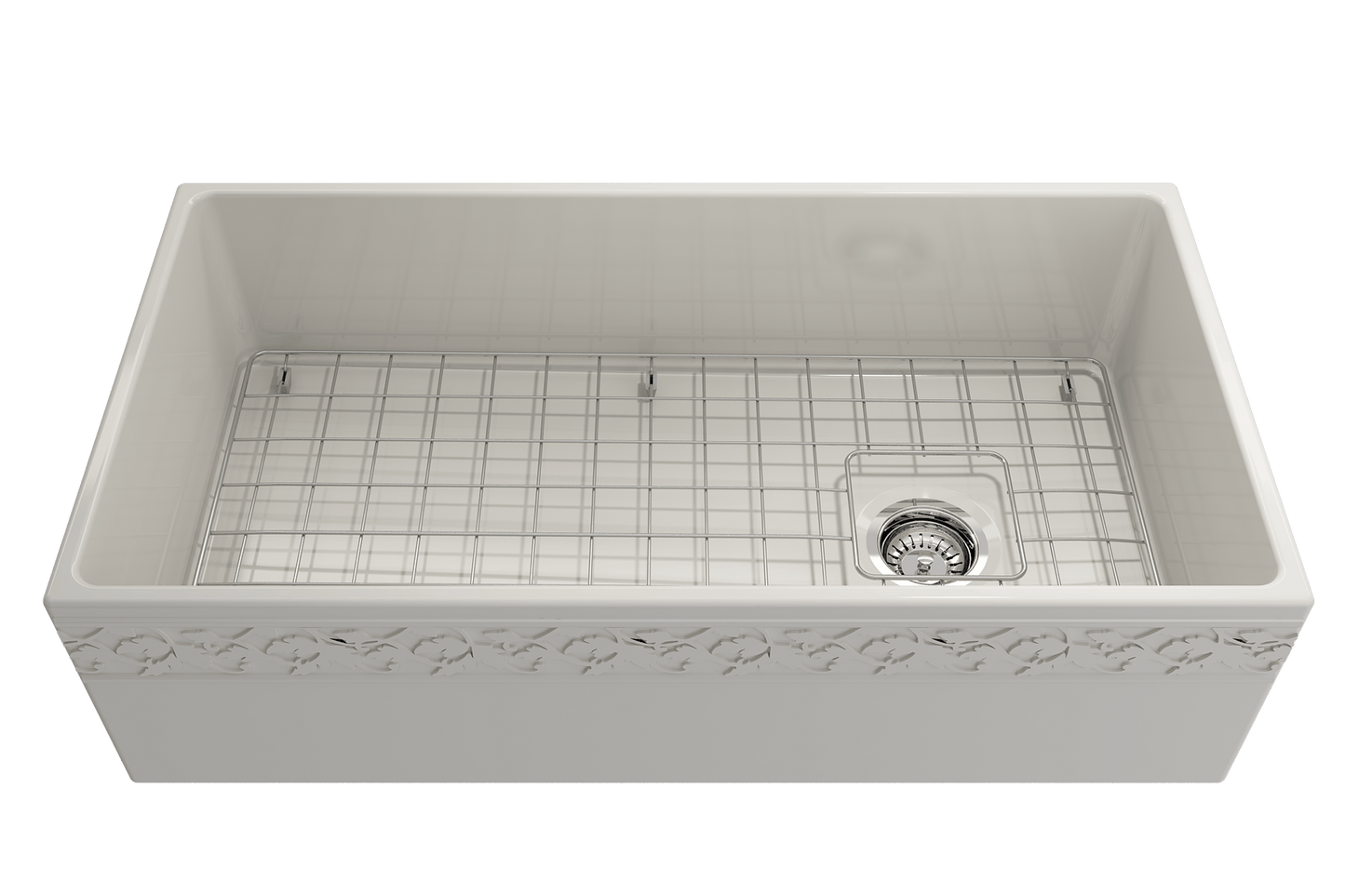 Vigneto Apron Front Fireclay 36" Single Bowl Kitchen Sink in Biscuit