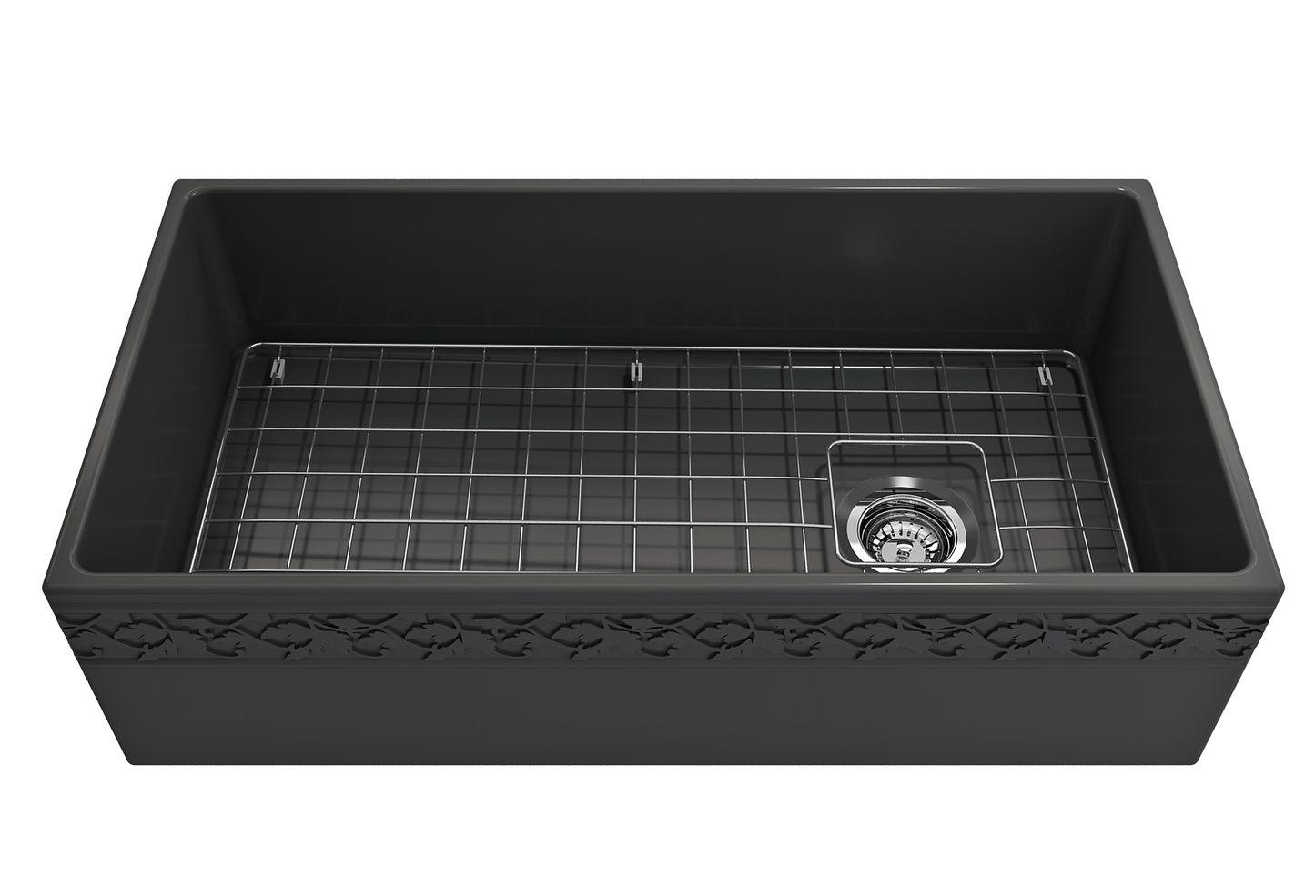 Vigneto Apron Front Fireclay 36" Single Bowl Kitchen Sink in Matte Dark Gray