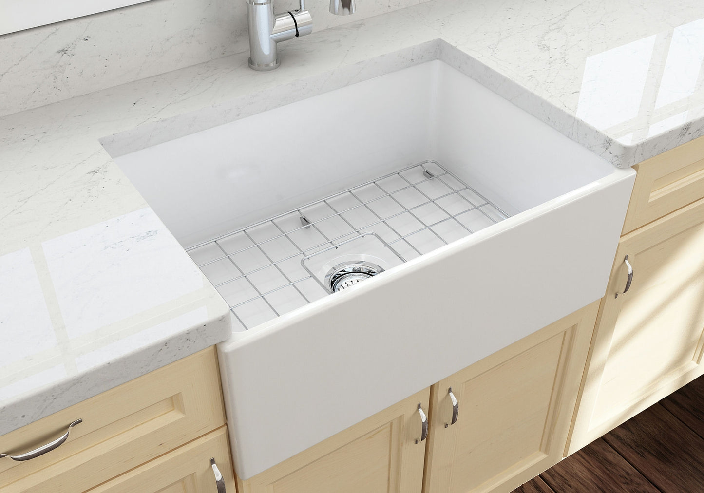 Contempo Apron Front Fireclay 27" Single Bowl Kitchen Sink in White