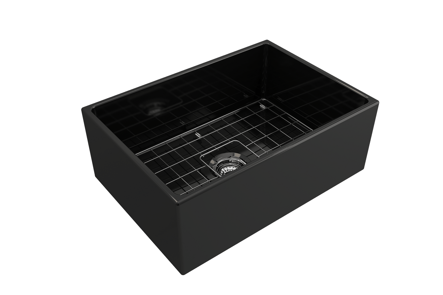 Contempo Apron Front Fireclay 27" Single Bowl Kitchen Sink in Black