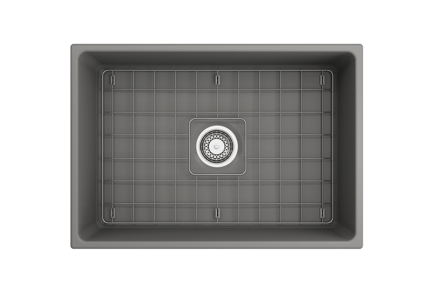 Contempo Apron Front Fireclay 27" Single Bowl Kitchen Sink in Matte Gray