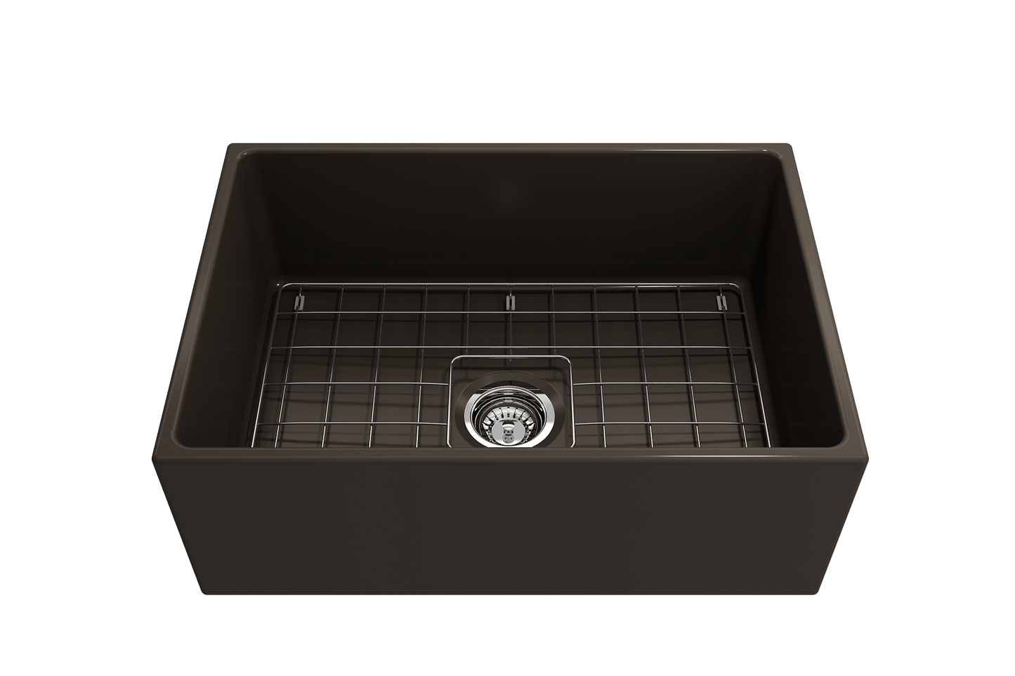 Contempo Apron Front Fireclay 27" Single Bowl Kitchen Sink in Matte Brown