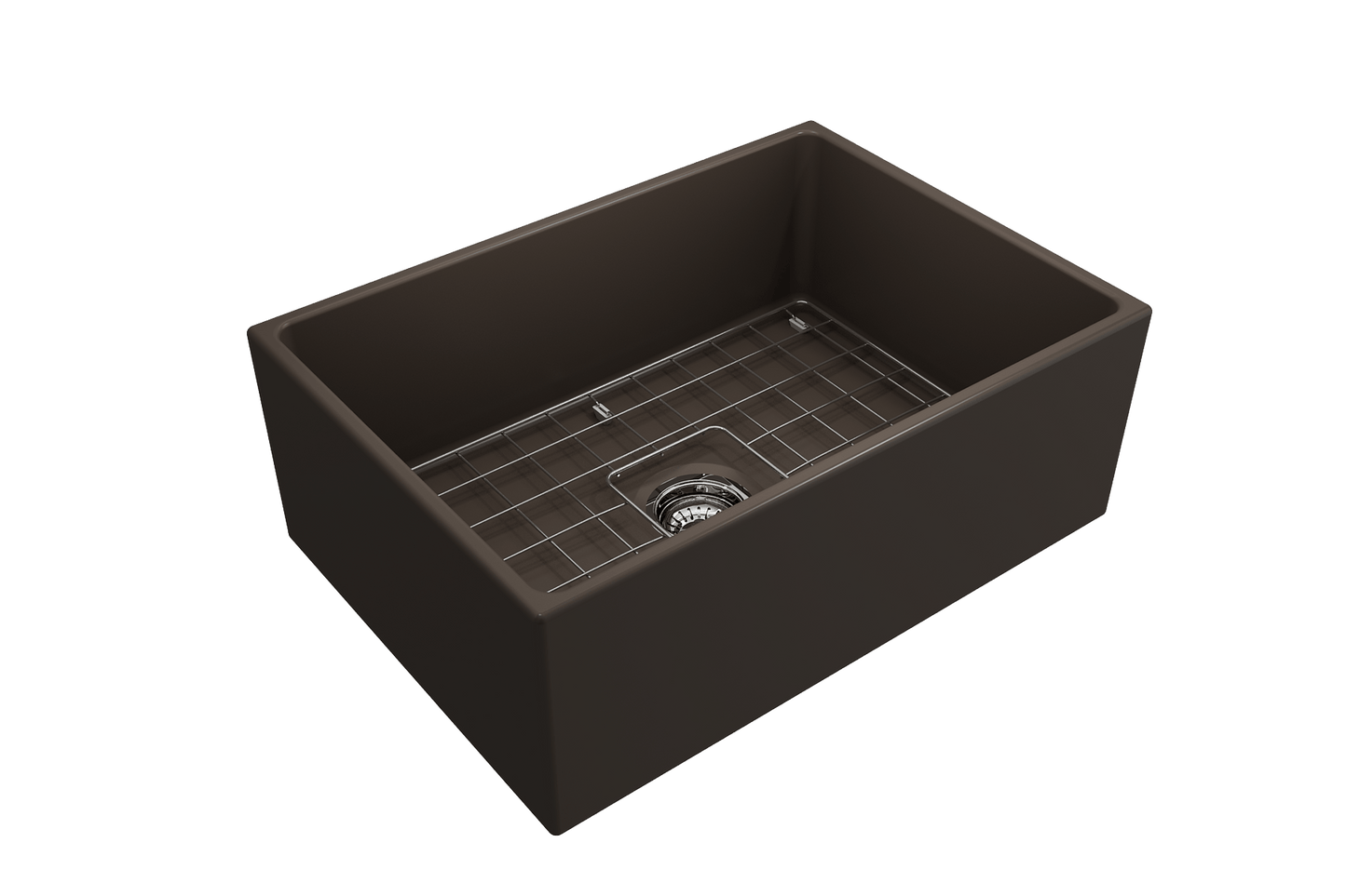 Contempo Apron Front Fireclay 27" Single Bowl Kitchen Sink in Matte Brown