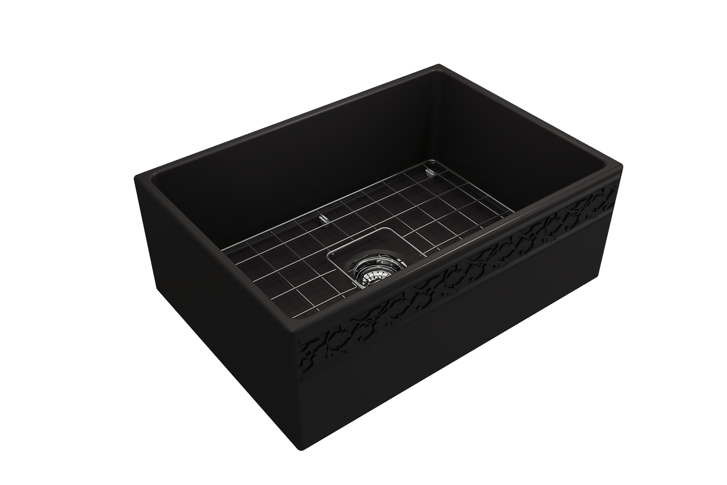 Vigneto Apron Front Fireclay 27" Single Bowl Kitchen Sink in Matte Black