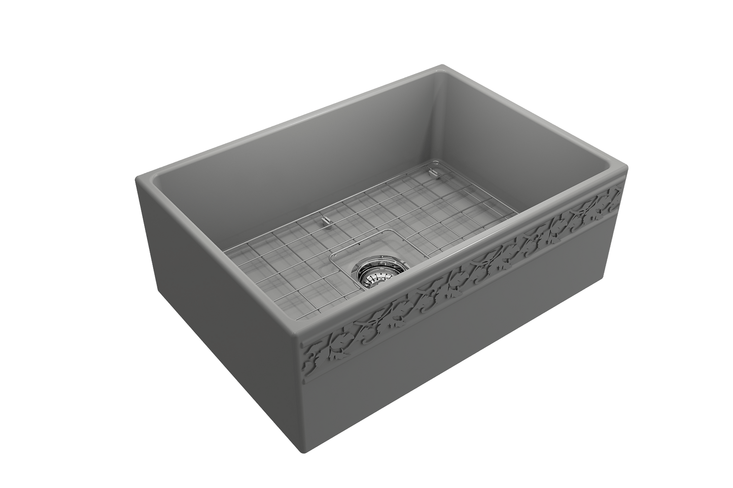 Vigneto Apron Front Fireclay 27" Single Bowl Kitchen Sink in Matte Gray