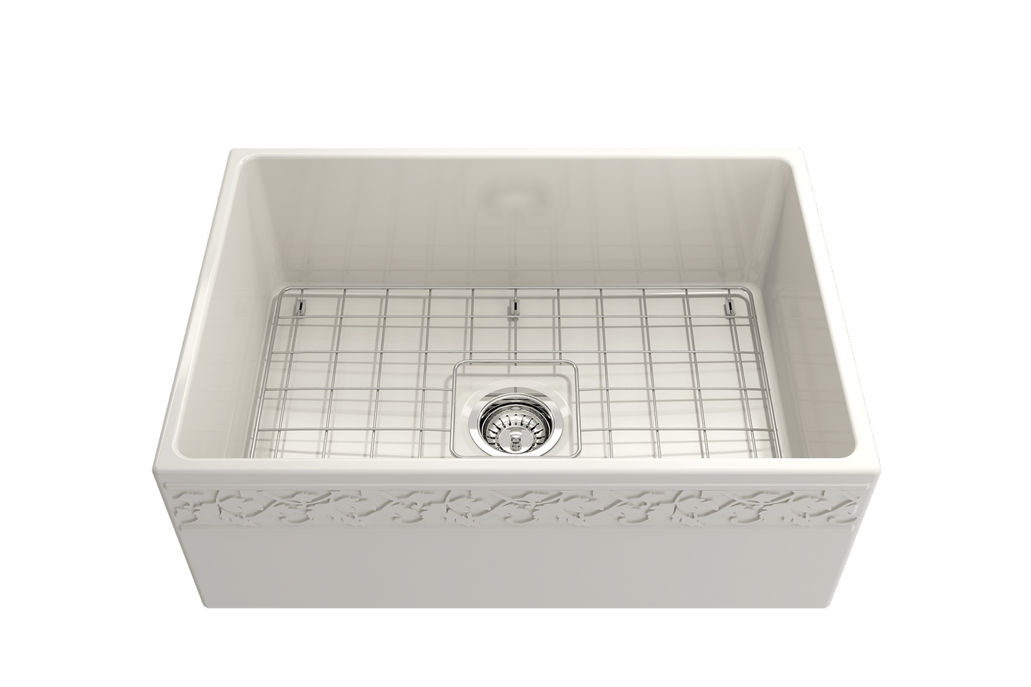 Vigneto Apron Front Fireclay 27" Single Bowl Kitchen Sink in Biscuit