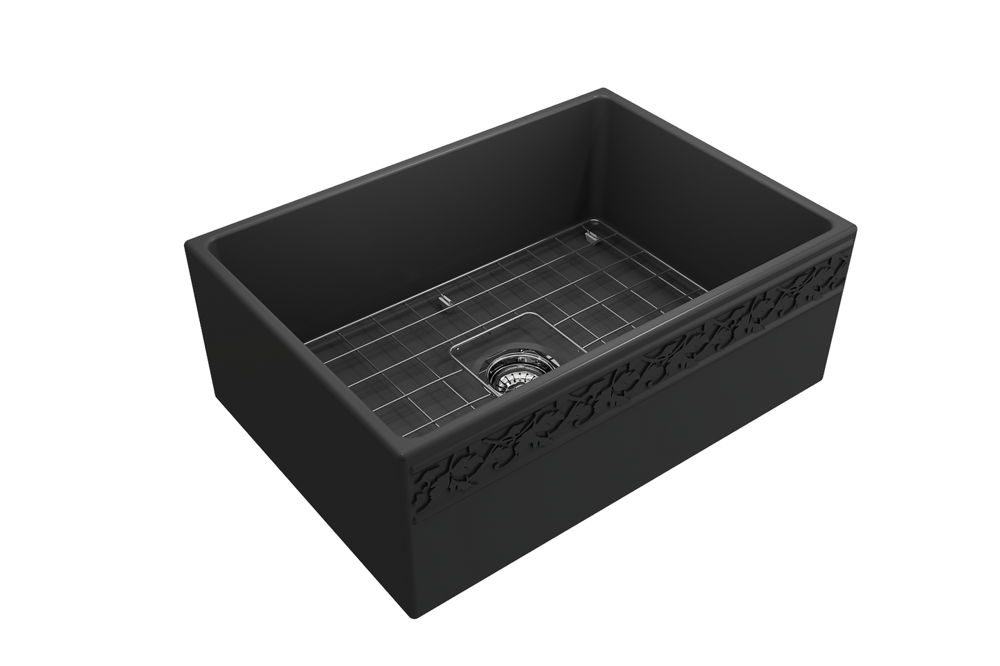 Vigneto Apron Front Fireclay 27" Single Bowl Kitchen Sink in Matte Dark Gray