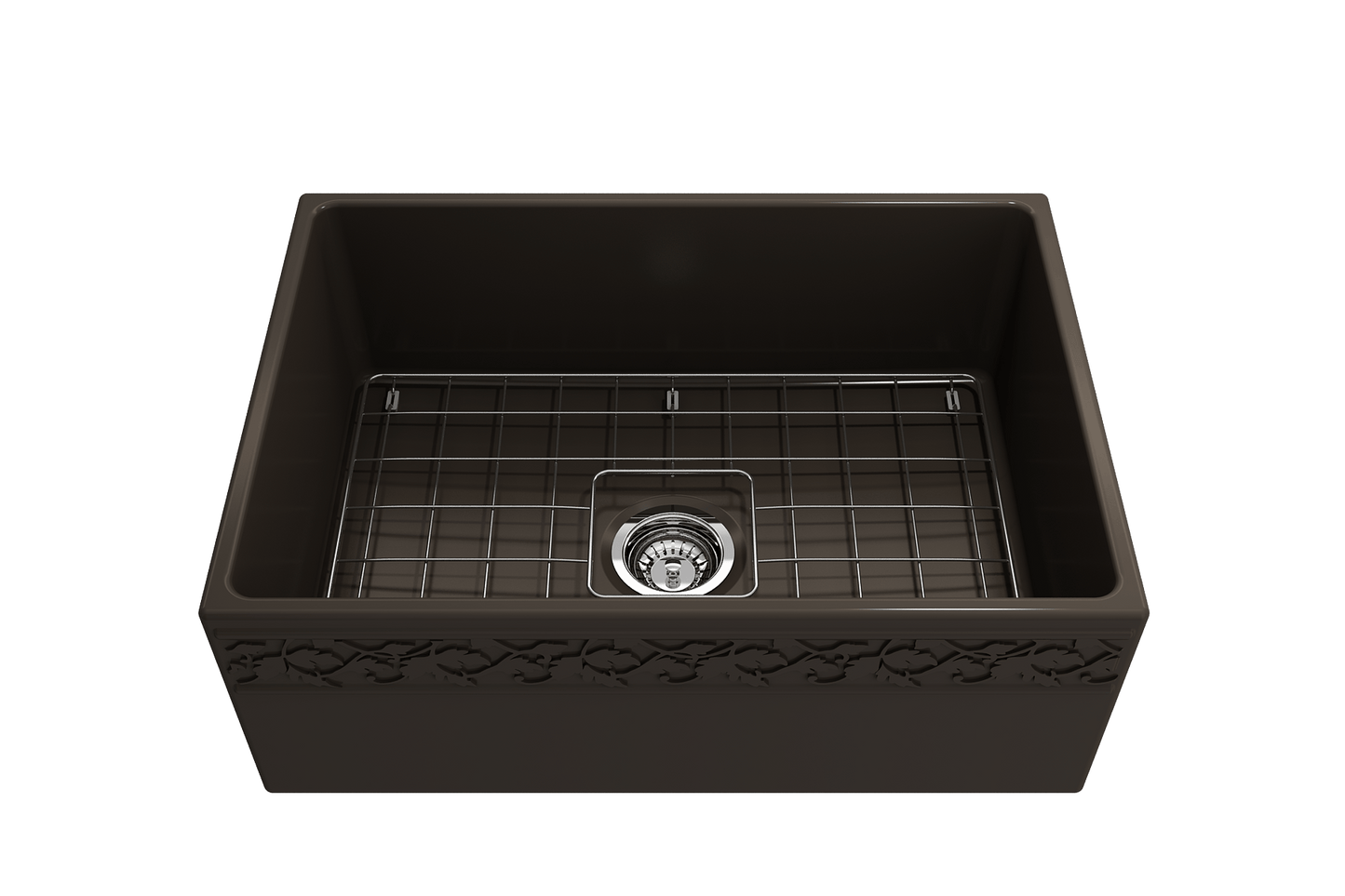 Vigneto Apron Front Fireclay 27" Single Bowl Kitchen Sink in Matte Brown
