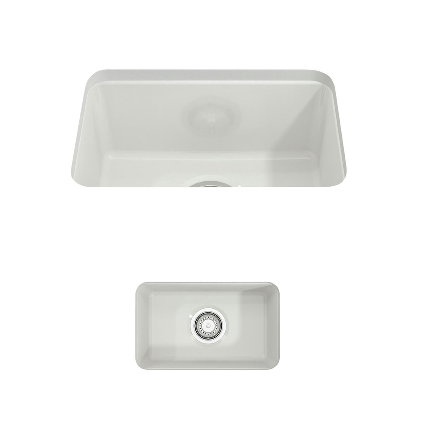 Sotto Dual-mount Fireclay 12" Single Bowl Bar Sink with Strainer in White