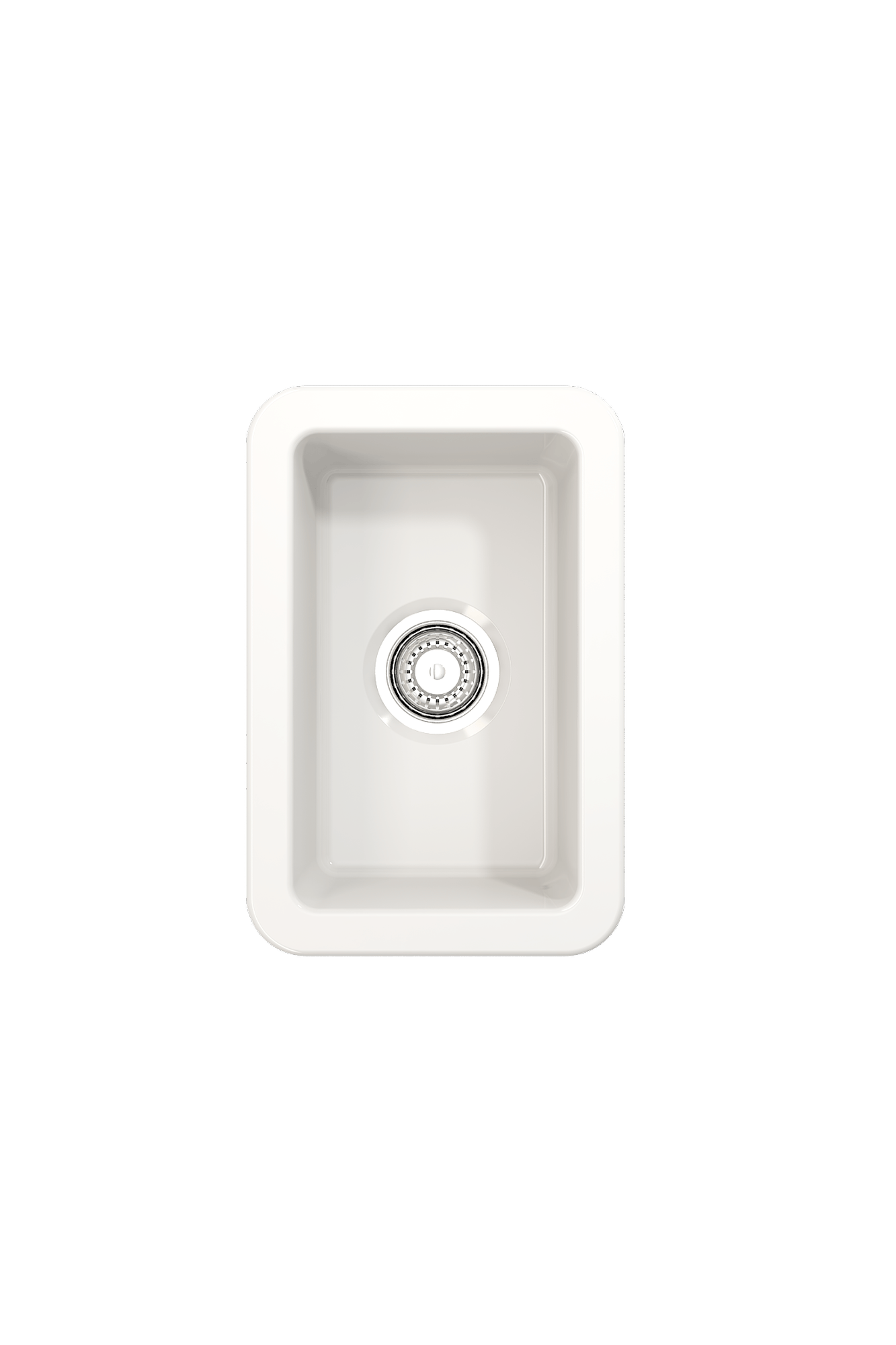 Sotto Dual-mount Fireclay 12" Single Bowl Bar Sink with Strainer in White