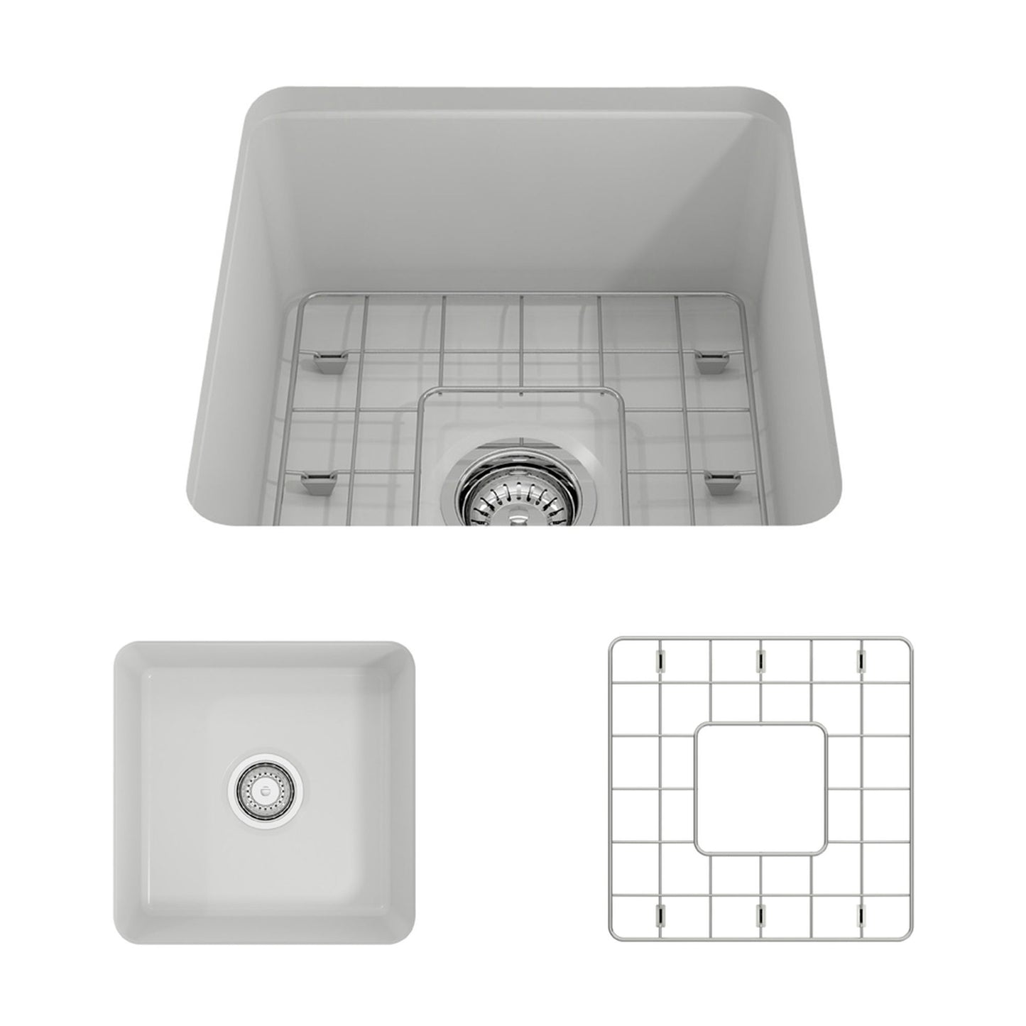 Sotto Dual-mount Fireclay 18" Single Bowl Bar Sink in Matte White