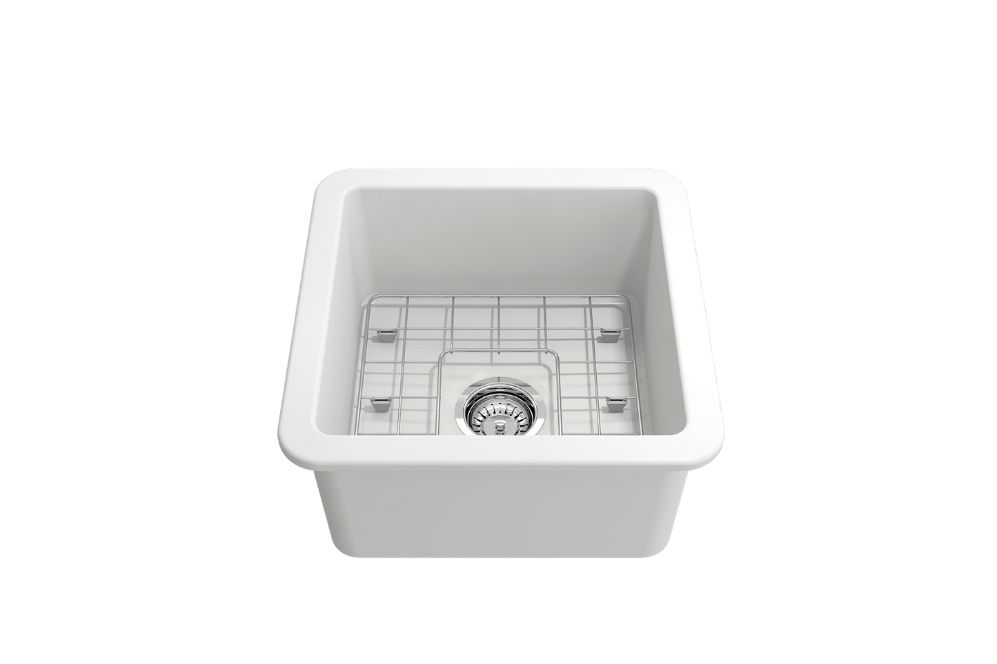 Sotto Dual-mount Fireclay 18" Single Bowl Bar Sink in Matte White