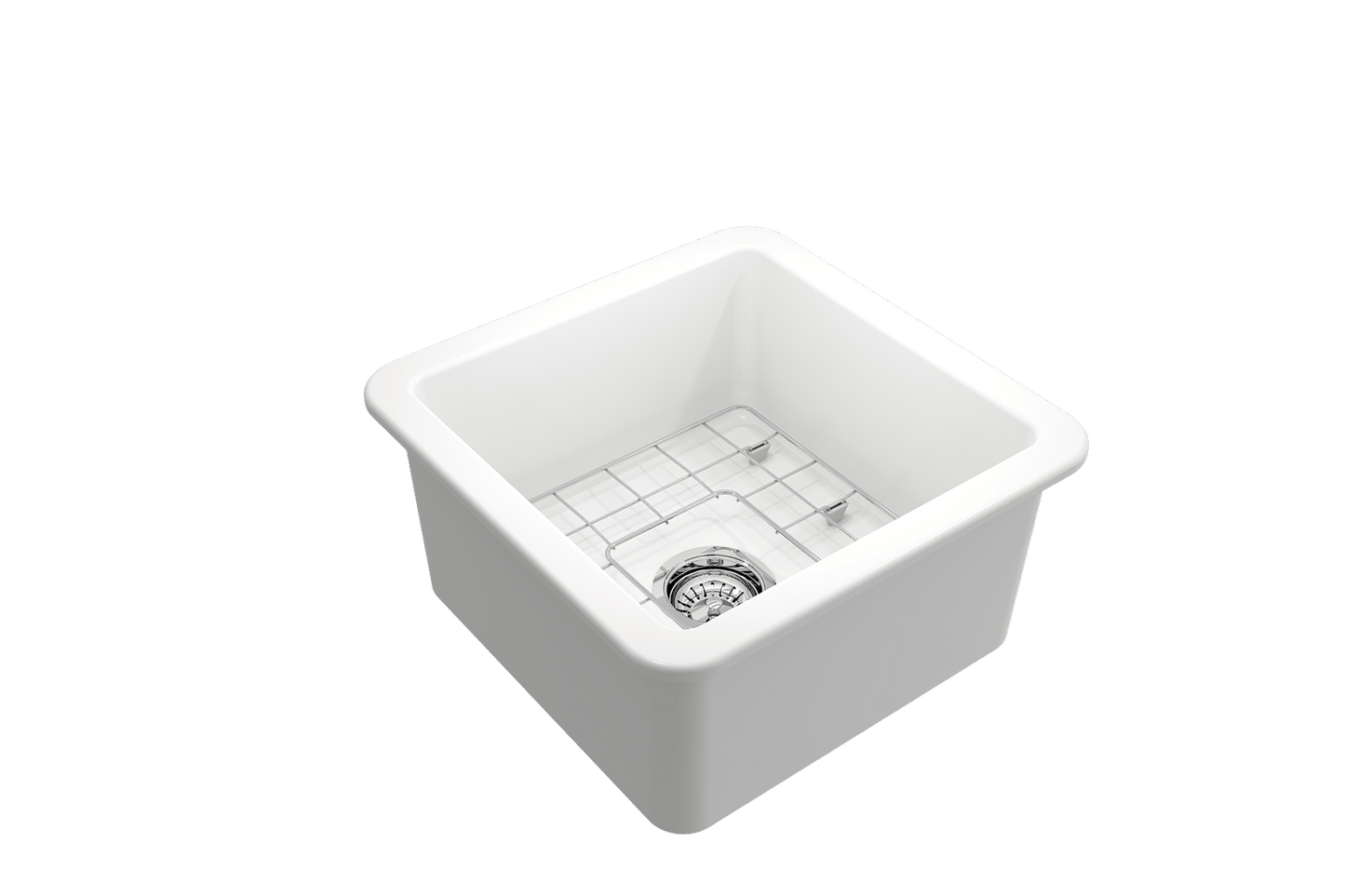 Sotto Dual-mount Fireclay 18" Single Bowl Bar Sink in Matte White