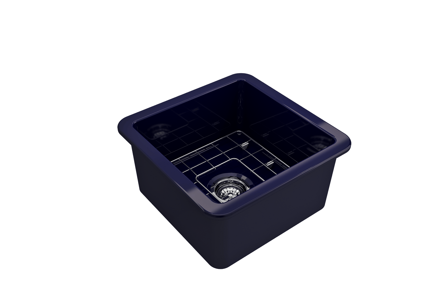 Sotto Dual-mount Fireclay 18" Single Bowl Bar Sink in Sapphire Blue