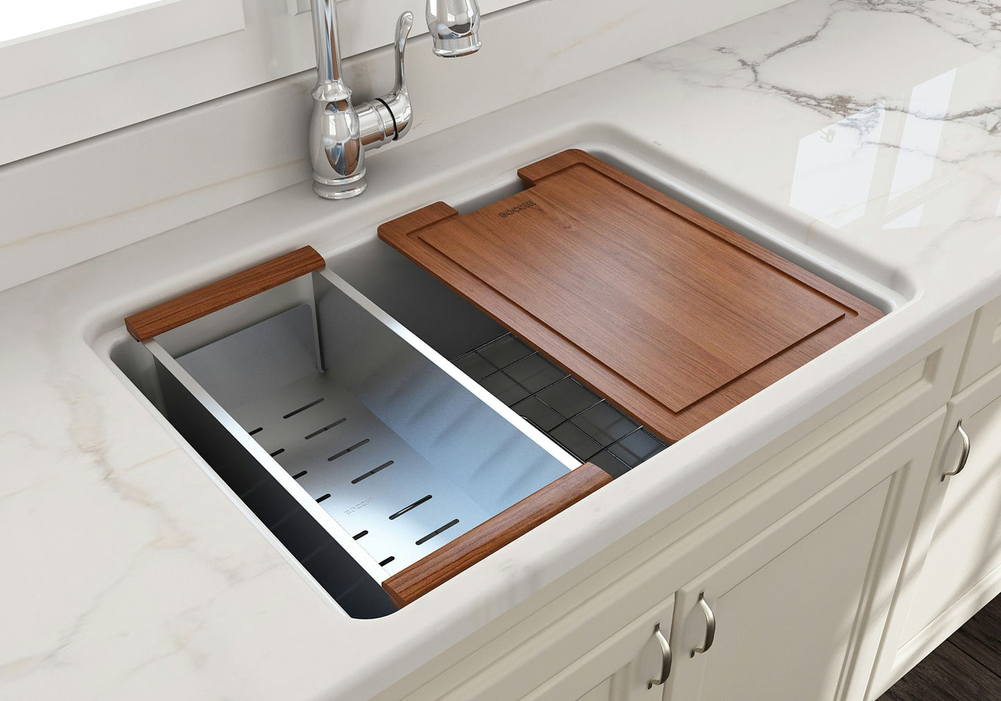 Sotto Dual-mount Fireclay 27" Single Bowl Kitchen Sink in Matte White