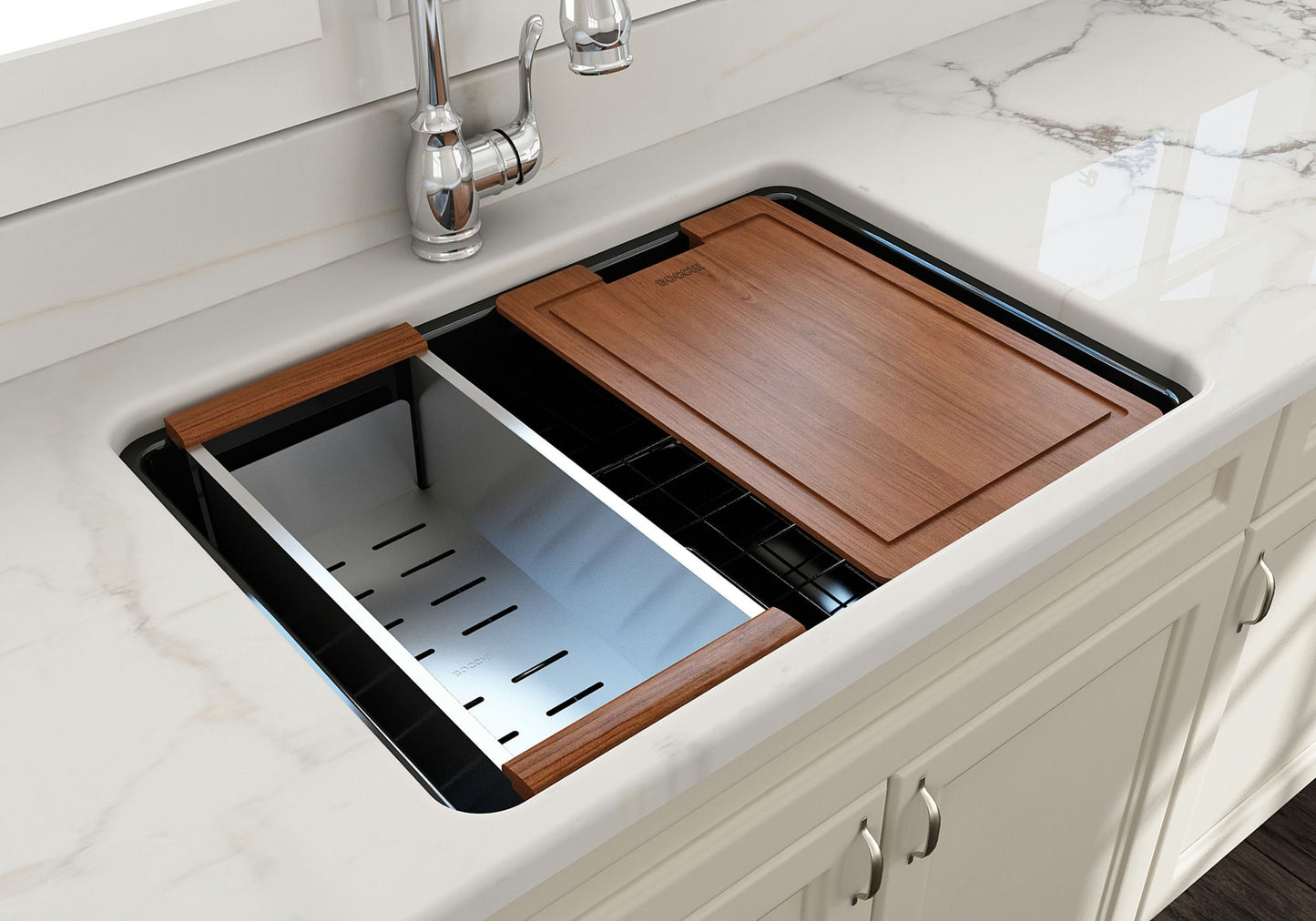Sotto Dual-mount Fireclay 27" Single Bowl Kitchen Sink in Black
