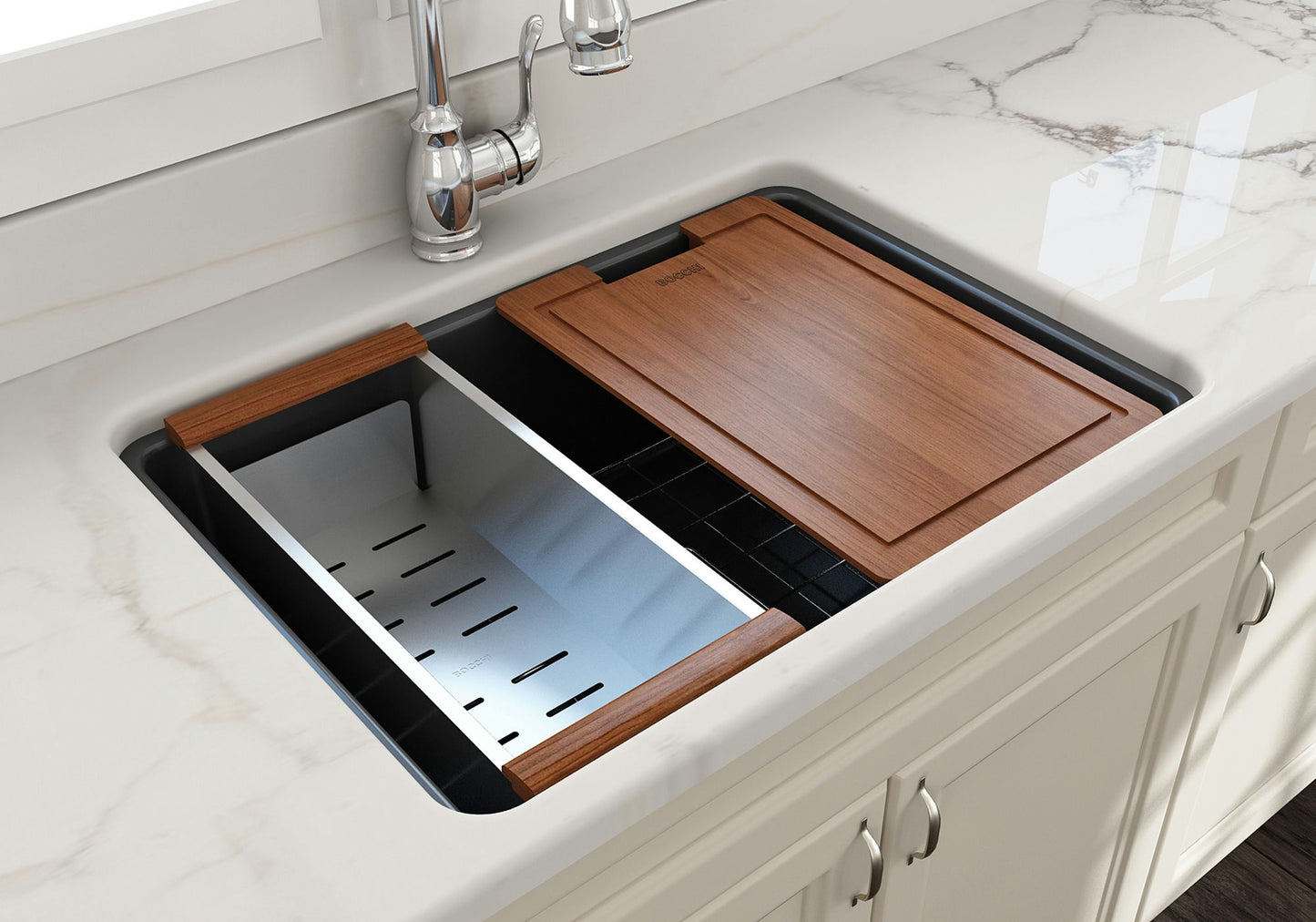 Sotto Dual-mount Fireclay 27" Single Bowl Kitchen Sink in Matte Dark Gray