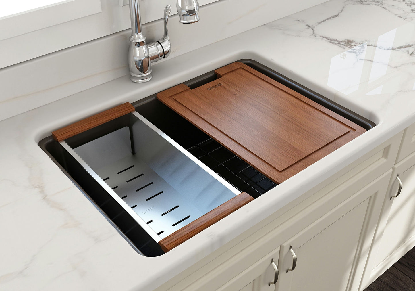 Sotto Dual-mount Fireclay 27" Single Bowl Kitchen Sink in Matte Brown
