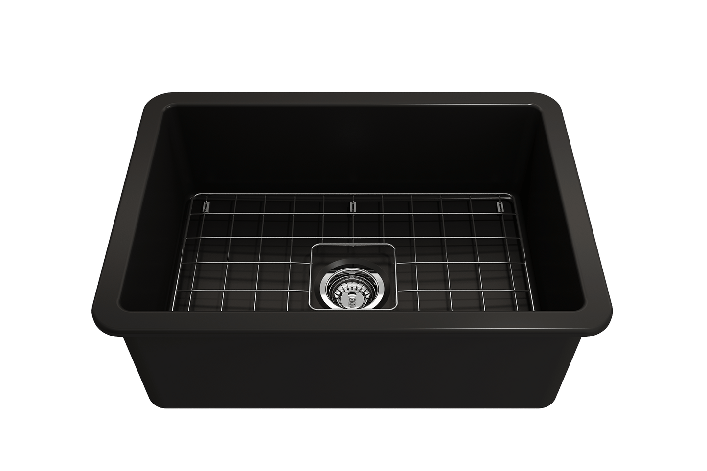Sotto Dual-mount Fireclay 27" Single Bowl Kitchen Sink in Matte Black