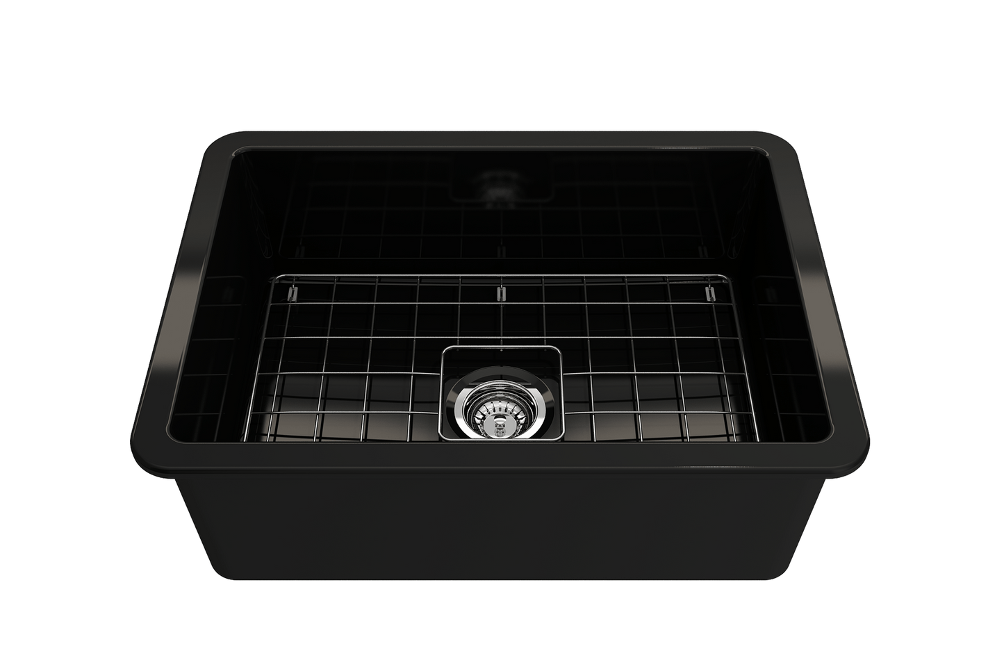 Sotto Dual-mount Fireclay 27" Single Bowl Kitchen Sink in Black