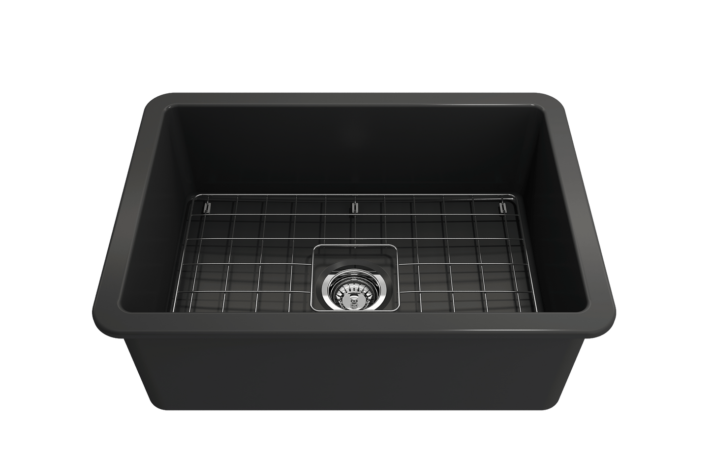 Sotto Dual-mount Fireclay 27" Single Bowl Kitchen Sink in Matte Dark Gray