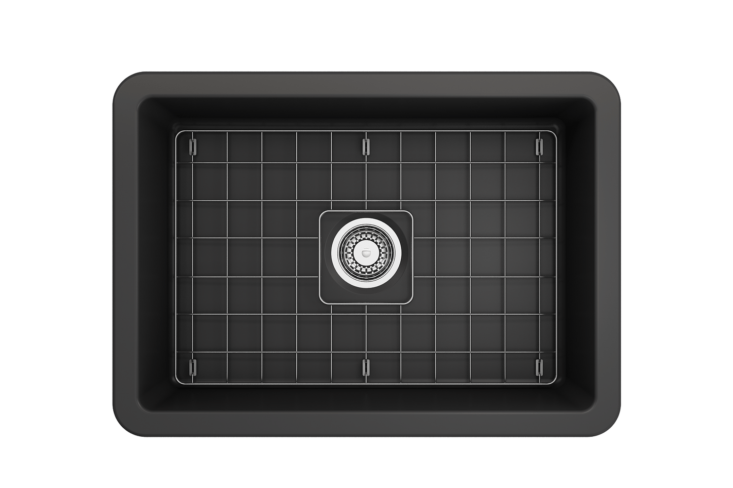 Sotto Dual-mount Fireclay 27" Single Bowl Kitchen Sink in Matte Dark Gray