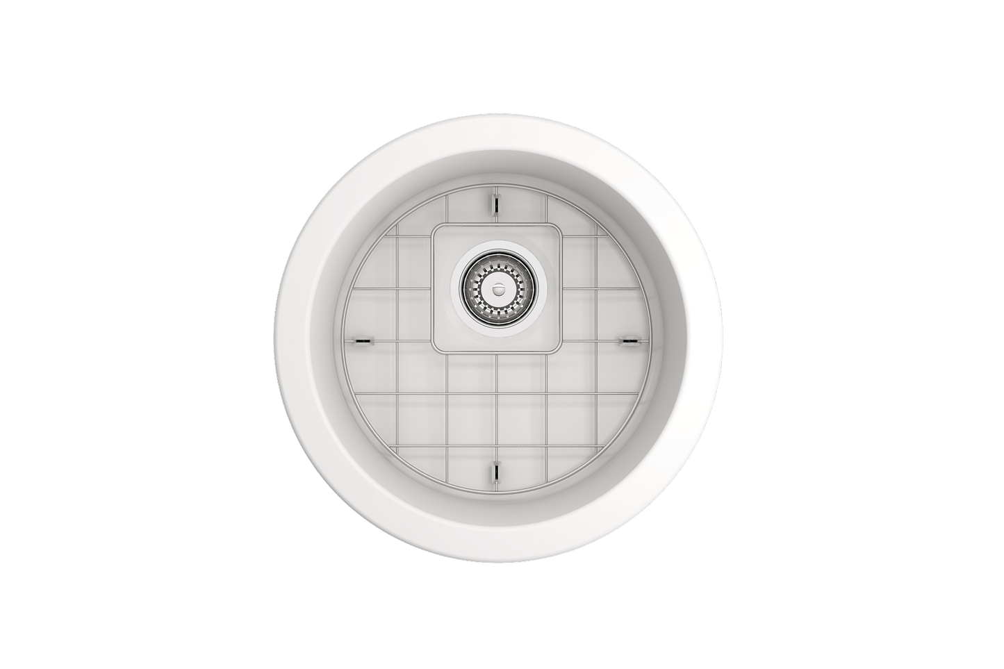 Sotto Round Dual-mount Fireclay 18.5" Single Bowl Bar Sink in Matte White