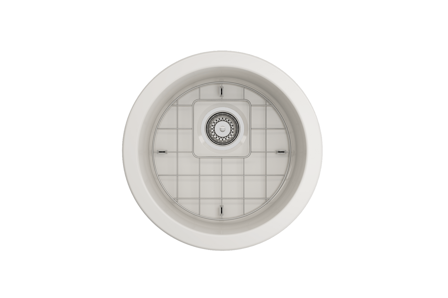 Sotto Round Dual-mount Fireclay 18.5" Single Bowl Bar Sink in Biscuit