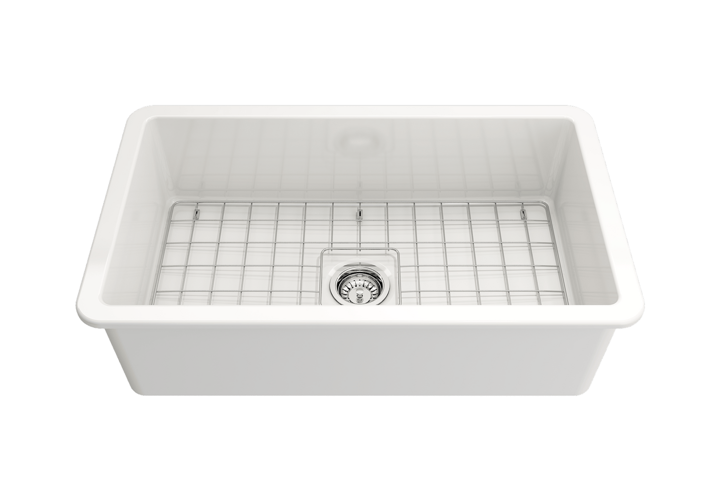 Sotto Dual-mount Fireclay 32" Single Bowl Kitchen Sink in White