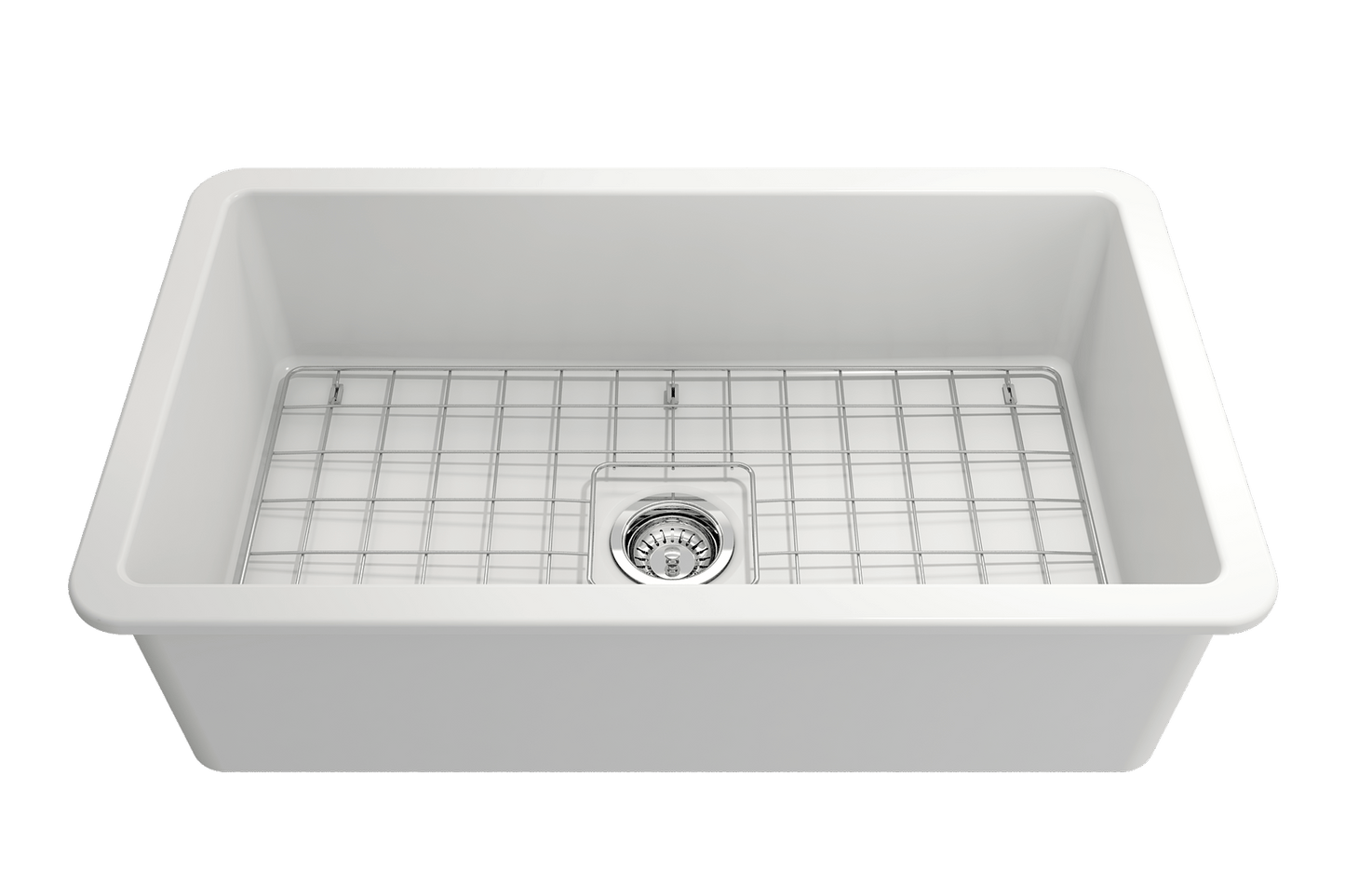 Sotto Dual-mount Fireclay 32" Single Bowl Kitchen Sink in Matte White