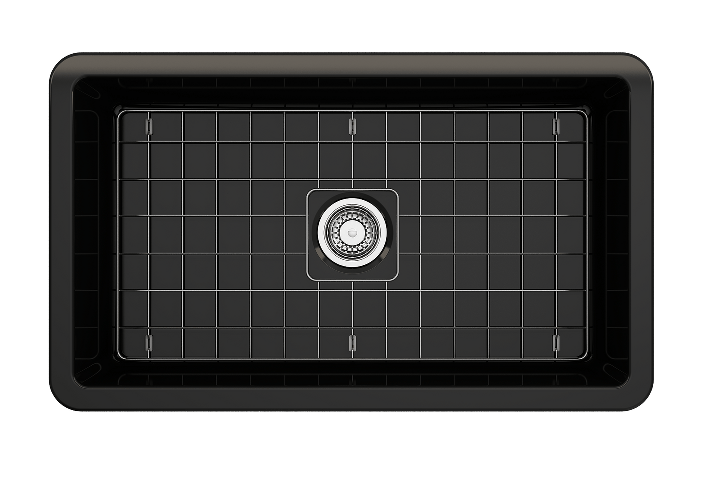 Sotto Dual-mount Fireclay 32" Single Bowl Kitchen Sink in Black