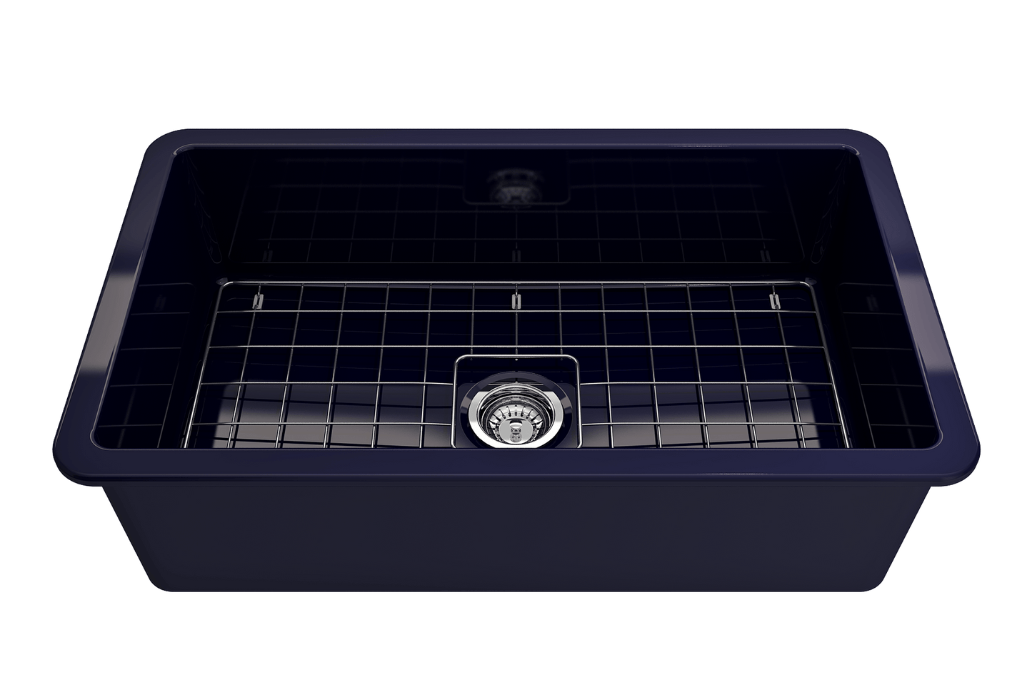 Sotto Dual-mount Fireclay 32" Single Bowl Kitchen Sink in Sapphire Blue