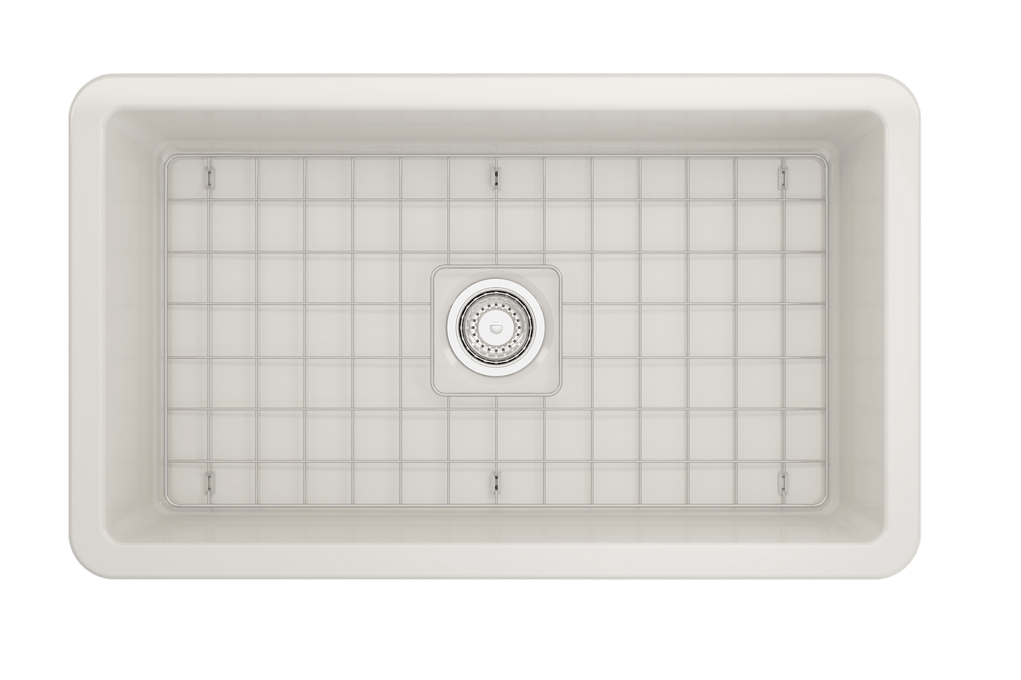 Sotto Dual-mount Fireclay 32" Single Bowl Kitchen Sink in Biscuit
