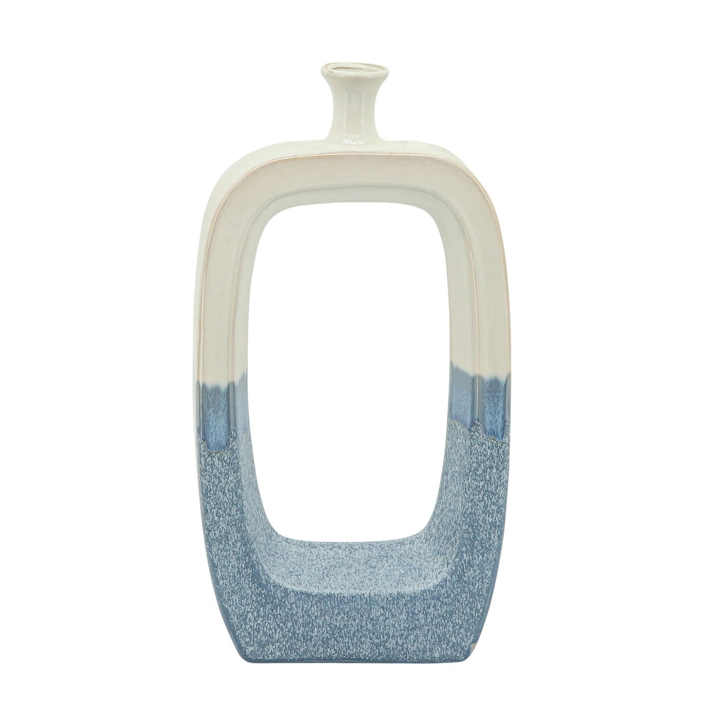 Cer, 18"h Vase W/ Cutout, Skyblue
