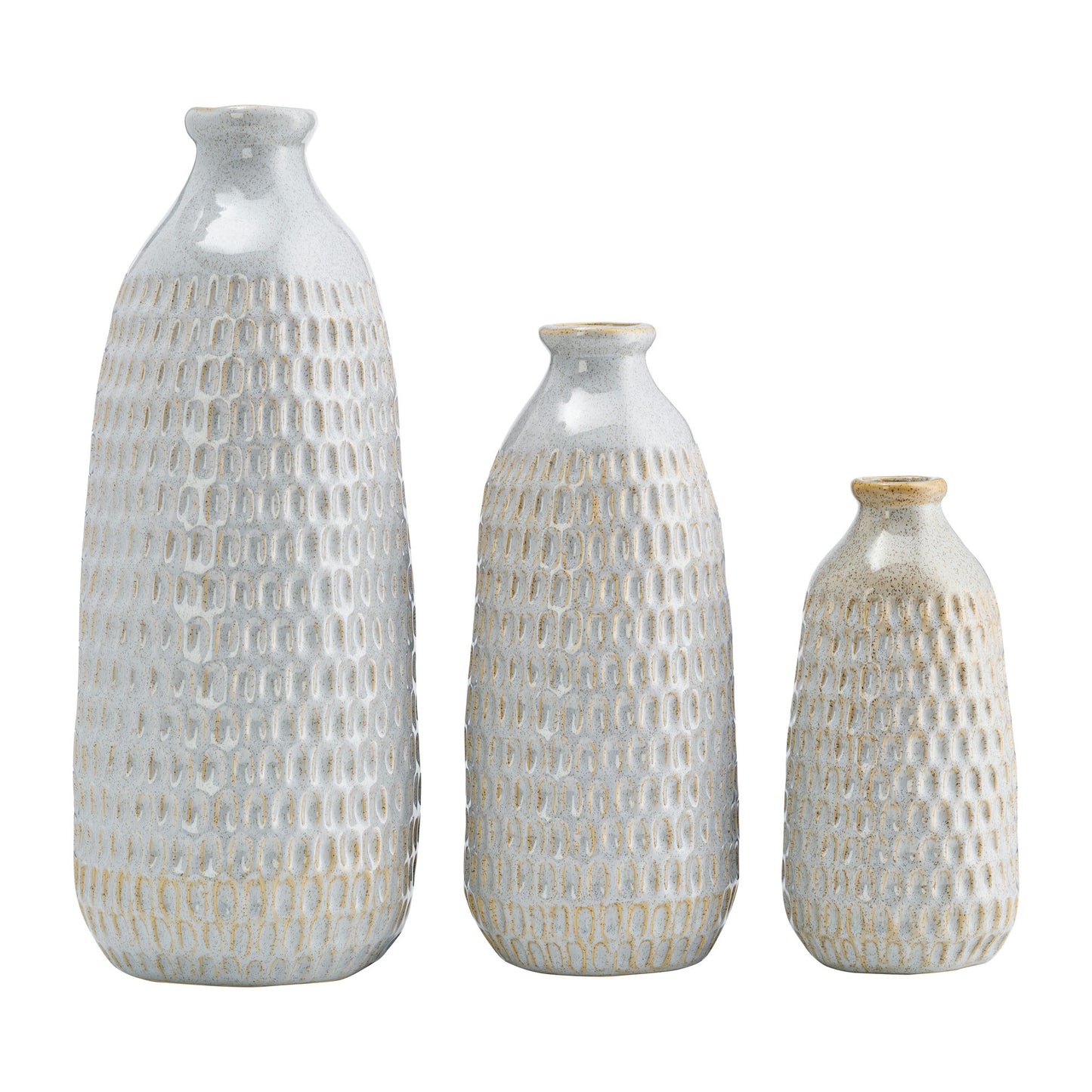 Cer, 16" Dimpled Vase, Oatmeal