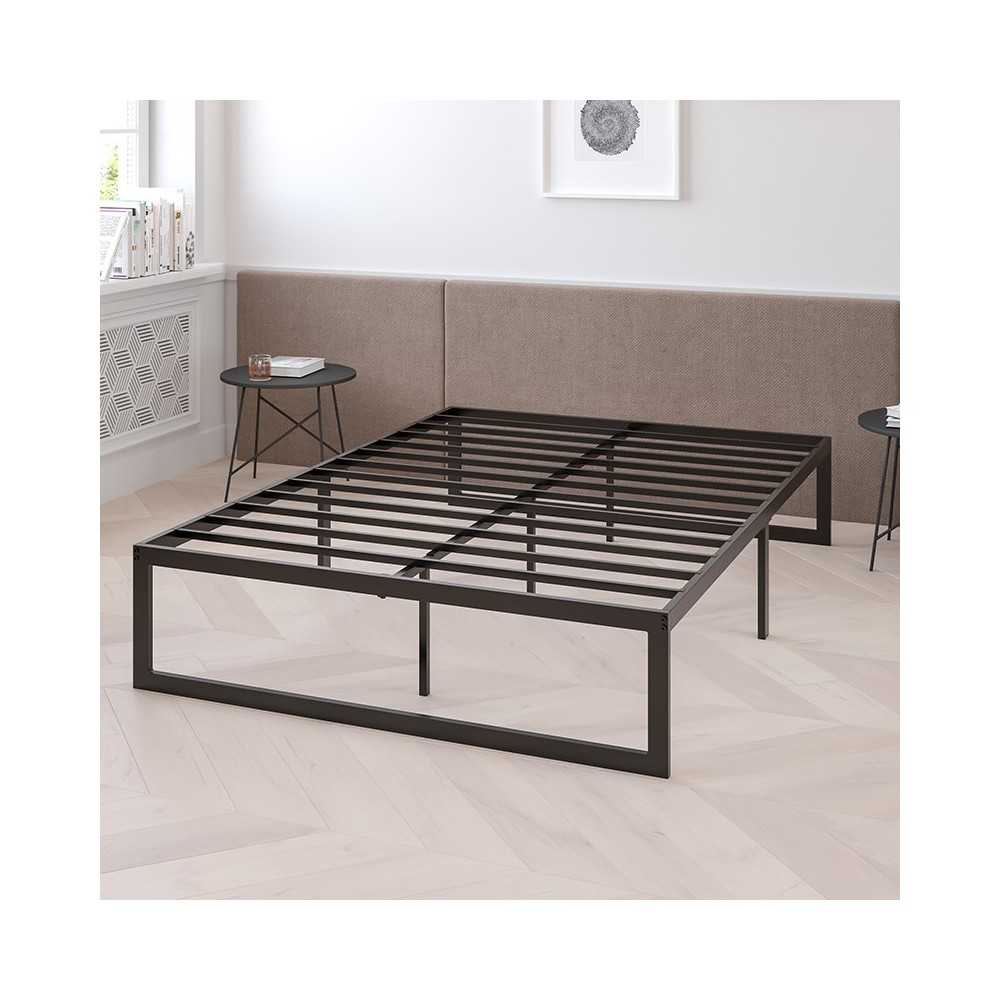 14 Inch Metal Platform Bed Frame - No Box Spring Needed with Steel Slat Support and Quick Lock Functionality (Twin)