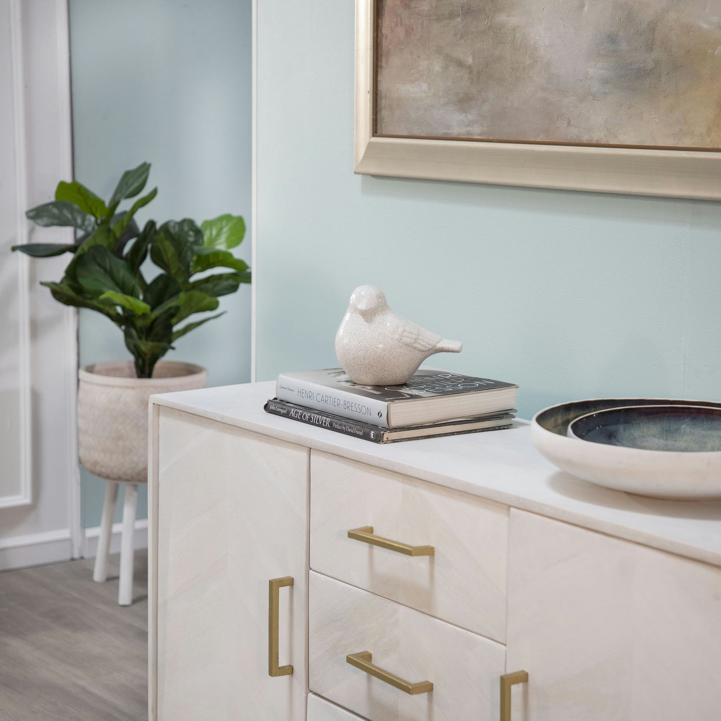 Ceramic Bird Figurine, 8",white