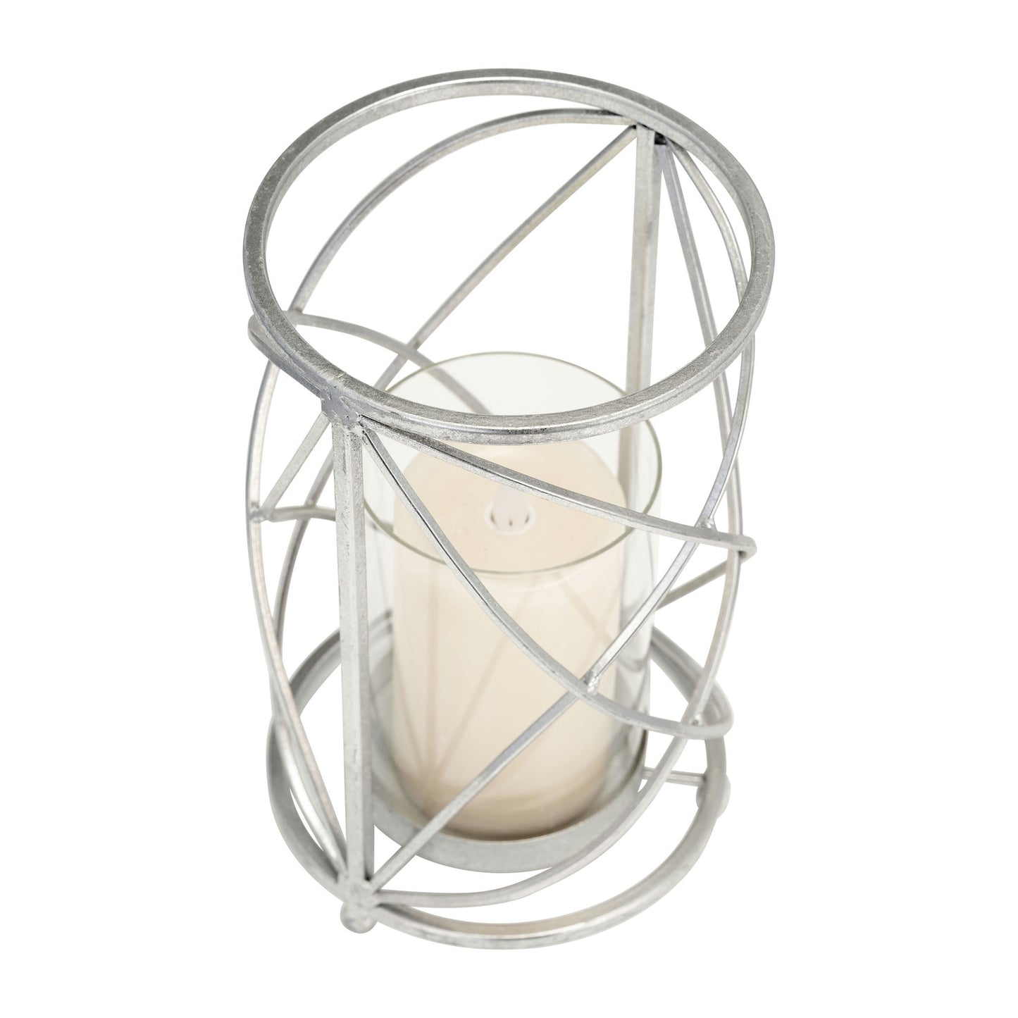 Metal 10" Hurricane Candle Holder,silver