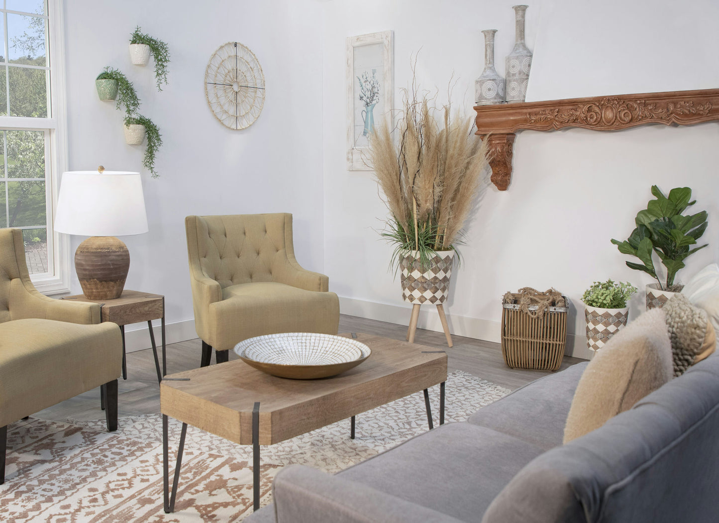 Metal 24" Textured Vase, White