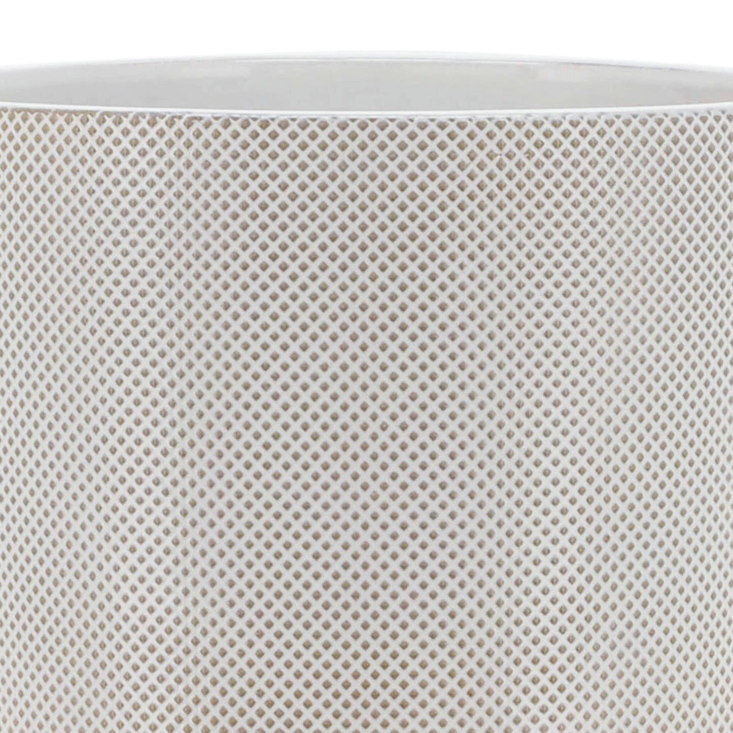 Ceramic 10" Planter On Stand,white / Tan Dot